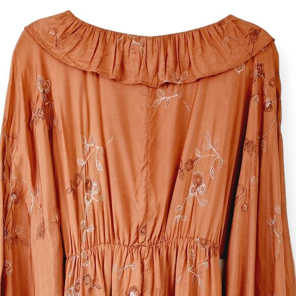 Free People SZ S Dance All Night Romper OB1245766 Bronze - Picture 5 of 6